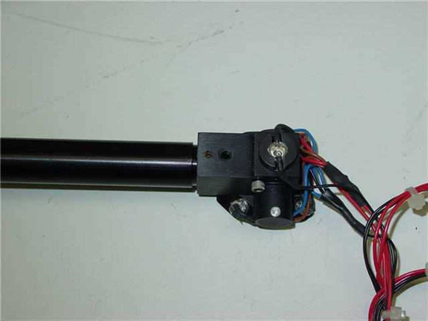 Side view of optical tube mid-section showing LED illumination bracket with wiring harness and mounting hardware