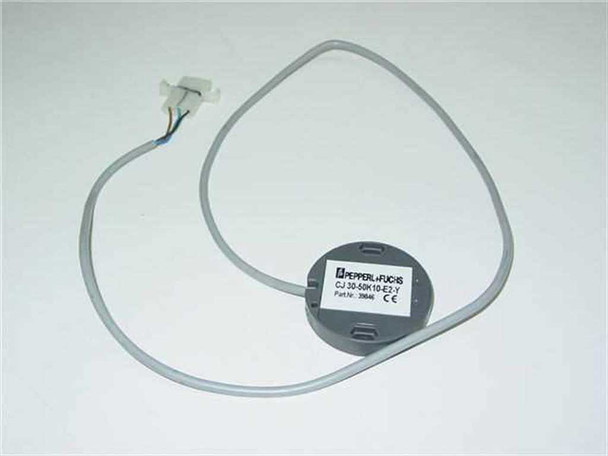 Pepperl+Fuchs CJ30-50K10-E2-Y capacitive proximity sensor with integrated cable and 3-pin connector – full view