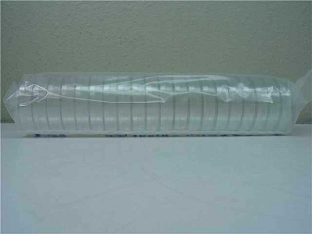 Falcon 353003 sealed bag of 20 tissue culture dishes laid flat — stack of clear polystyrene dishes visible through packaging