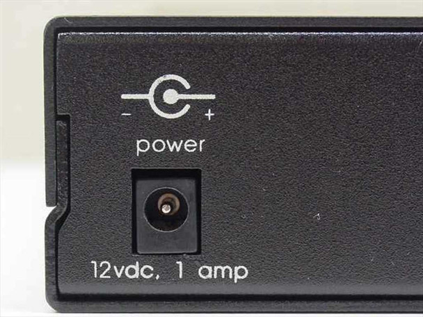 Robot Research MV25 — left side panel close-up showing power barrel jack input labeled 12VDC 1 amp with power switch