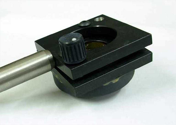 Oriel mirror mount rear/side view showing adjustment knob and stem attachment at base