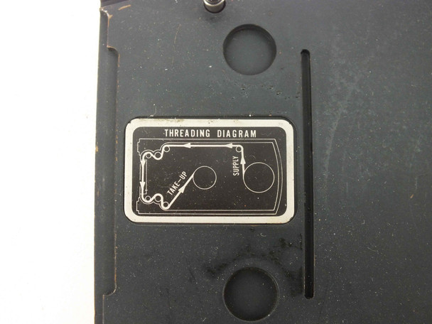 Photo-Sonics 16mm-1VN Film Magazine — interior cover plate showing threading diagram with take-up and supply reel path