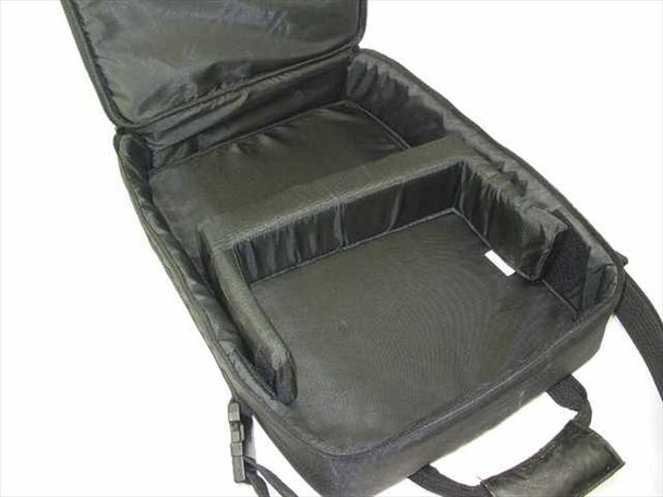 Targus laptop carry case interior open view showing padded divider, main compartment, and mesh pocket
