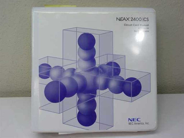 NEC NEAX 2400 ICS Circuit Card Manual binder, front cover with purple sphere design, NEC America Inc.