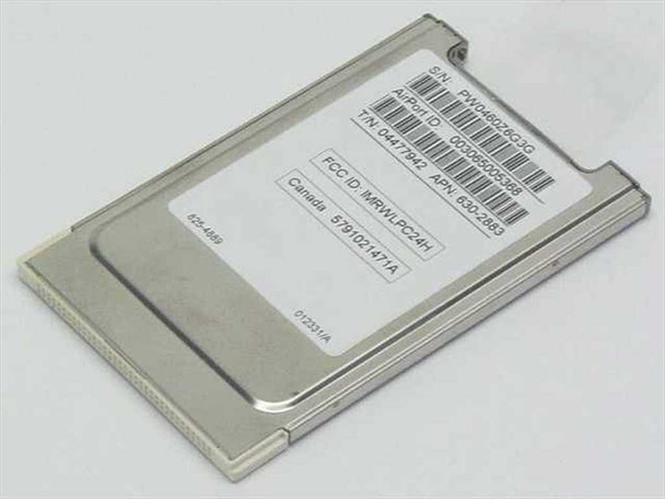 Apple AirPort 630-2883 — rear label showing serial number, AirPort ID, T/N, APN, and FCC ID