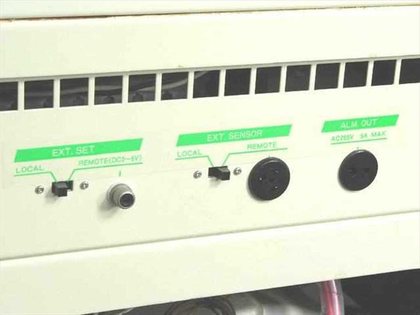 Taitec CL-300 Coolnit rear panel — EXT SET (Local/Remote DC 0–5V), EXT SENSOR (Local/Remote) connectors, and ALM OUT (AC 250V 5A max) alarm output port