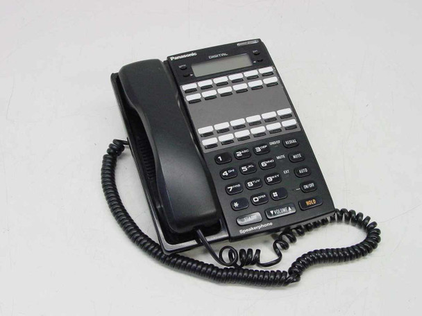 Panasonic VB-44223-B black digital speakerphone with handset – front-right three-quarter view