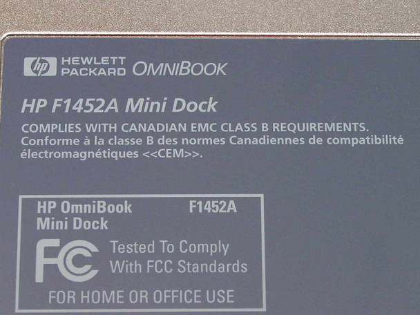 Hewlett Packard F1452A OmniBook Mini Dock for 4100/900/6000 Series Laptops