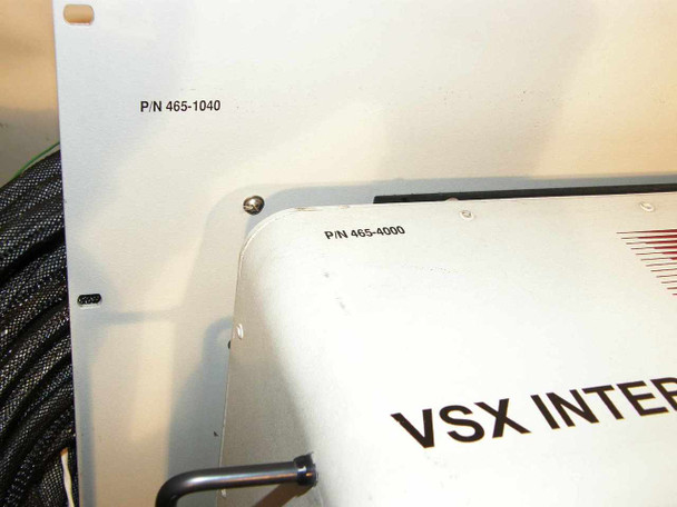 Maxsys VSX 465 Interface Test Adapter — top corner showing P/N 465-1040 and P/N 465-4000 labels, partial VSX INTERFACE TEST ADAPTER nameplate visible