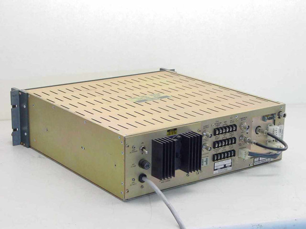 Scientific Atlanta 7500 Video Receiver – rear three-quarter view showing AC power supply assembly, terminal strip outputs, heat sink, and rear panel connectors