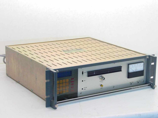 Scientific Atlanta 7500 Video Receiver – front three-quarter view showing front panel keypad, tape drive slot, and C/N analog meter in 19-inch 3U rackmount chassis