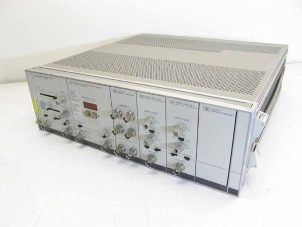 HP 8080A Mainframe with all plug-ins – right-side front panel view showing amplitude and channel modules