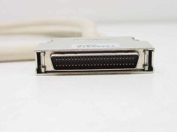 End-on view of NEC 73499312 50-pin male connector showing full pin array inside Yamaichi metal shell housing