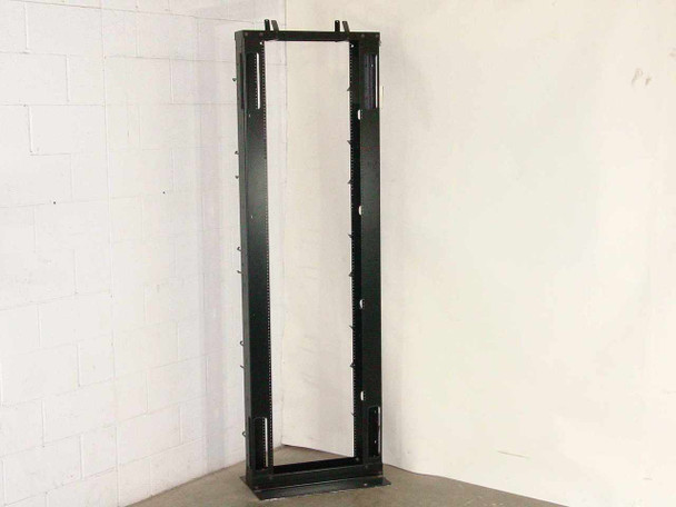 PFT 19 inch open frame rackmount stand – angled rear view showing steel frame construction and floor base