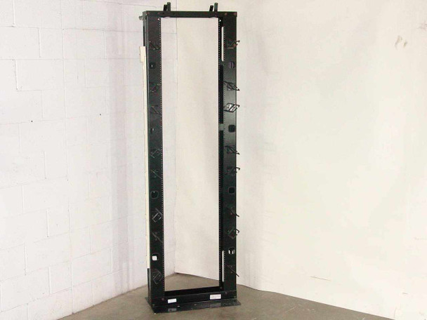 Precision Fabrication Technologies PFT 19 inch open frame 2-post server rack stand – full front view showing rail columns and base