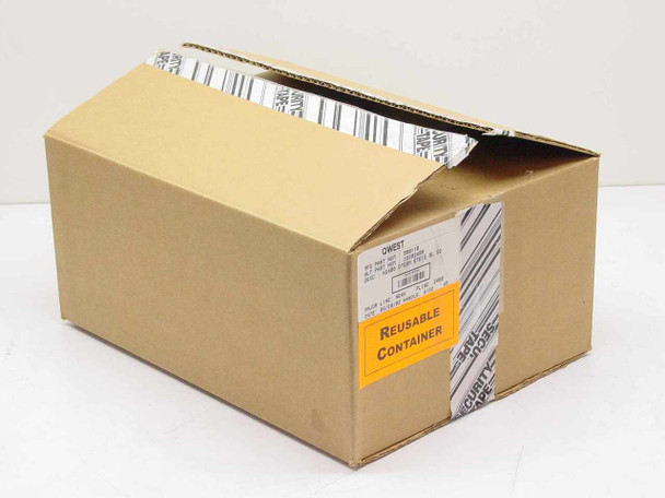 Qwest-labeled original shipping box for NEC Dterm Series II 560110 telephone, closed exterior view showing Reusable Container label
