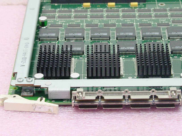 Silicon Graphics KONA-DG4 board close-up showing multiple black heatsinks and rear edge connectors with partial label visible on left rail