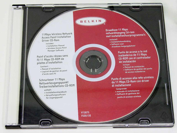 Belkin F5D6130 driver CD (P73875) in jewel case — 11Mbps Wireless Network Access Point Installation CD-ROM