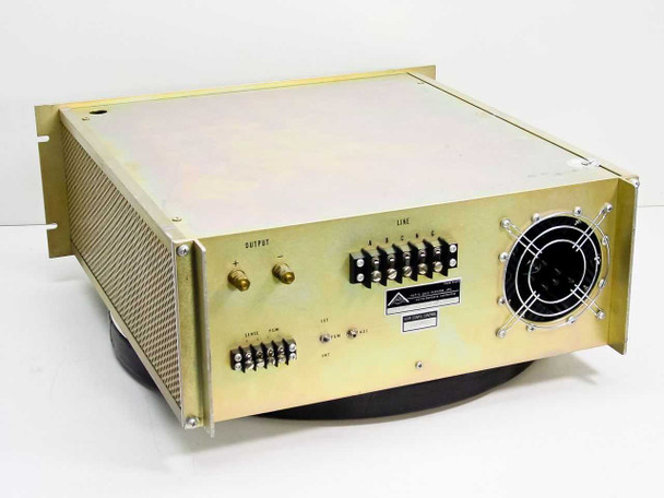 Astro-Geo-Marine PS242A rear view showing OUTPUT terminals, LINE terminal block, cooling fan, and rear panel layout