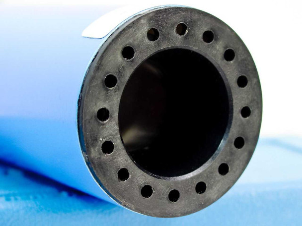 Close-up of the open aperture end of the Perkin Elmer N066-1224 Electrodeless Discharge Lamp showing hollow center and ring of ventilation holes