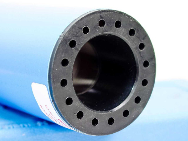 Top end view of the Perkin Elmer N066-1217 Cadmium EDL lamp body showing circular ventilation holes around the hollow light-output aperture