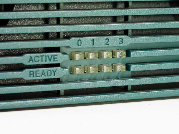 Cisco 3640 front panel module bay close-up showing slot ACTIVE and READY LED indicators for slots 0, 1, 2, and 3