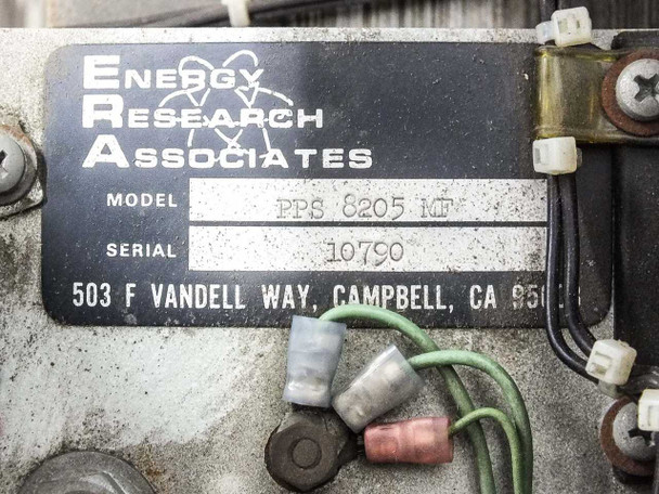 Energy Research Associates PPS 8205 MF internal nameplate – Model: PPS 8205 MF, Serial: 10790, Campbell CA 95008