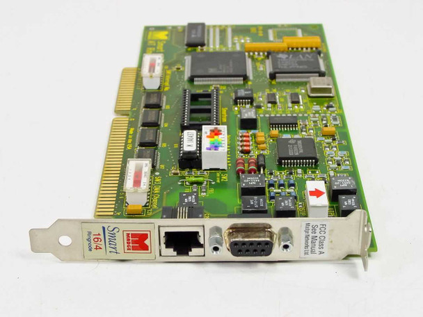 Madge Smart 16/4 AT Ringnode — angled front view showing bracket label, RJ-45 port, DB-9 connector, and FCC Class A compliance label