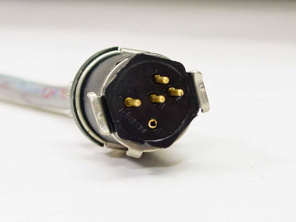 PGT OS19-PO13 detector signal cable – close-up of 4-pin circular military-style connector with gold contacts