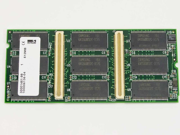 Southland SMS 13C-BG1 512MB RAM module front side showing Samsung memory chips and part number label 30001451-99