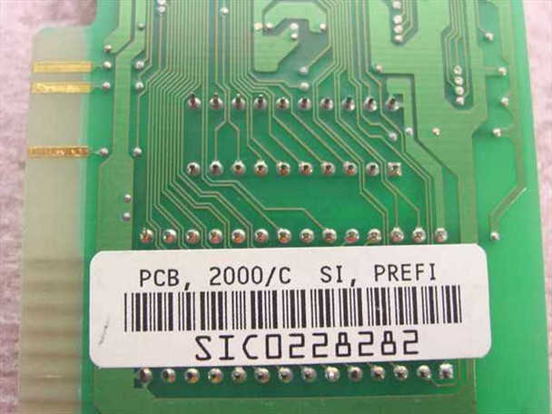 Artisoft PCB 2000/C label on card underside reading PCB 2000/C SI PREFI with barcode SIC0228282
