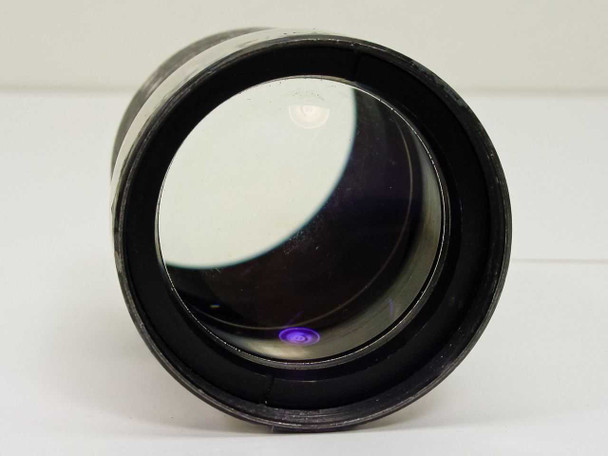 Bell & Howell f/1.2 projection lens — front element view showing large clear glass element with visible blue anti-reflection coating
