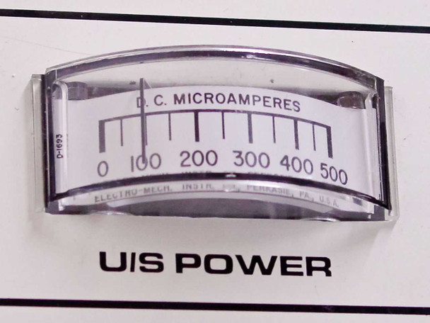 HyBond 616-12 front panel U/S Power analog meter reading D.C. Microamperes, 0 to 500 µA scale