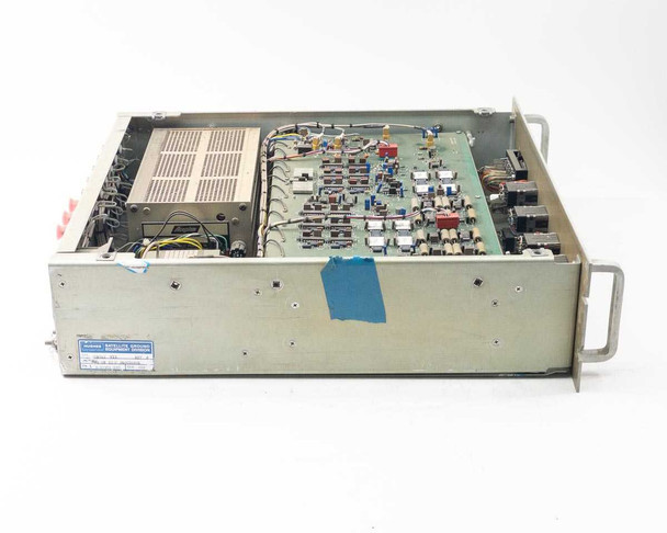 Hughes 3899311-100 Range Tone Processor — rear and right-side view showing internal PCB, wiring harness, and blue tape marking