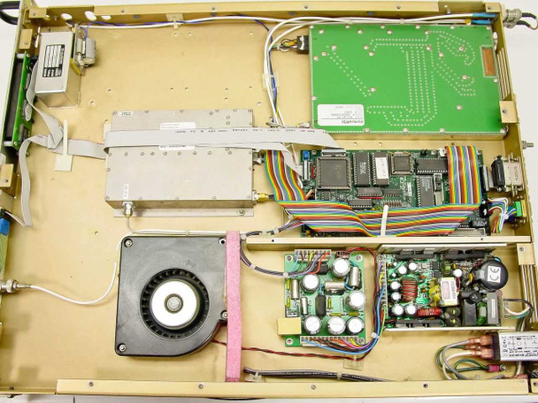Vertex RSI DCS3-002-1-243 interior view with lid removed showing RF module, main control PCB, blower fan, and power supply board