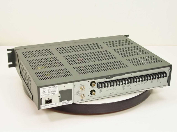 General Instrument DSR4400 rear panel full view showing L-Band input, BNC satellite ports, video output, audio terminal block, and IEC power inlet