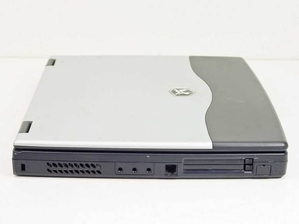 Gateway Solo 5300 laptop left side view showing vent grille, audio jacks, RJ-11 modem port, and PC Card slot