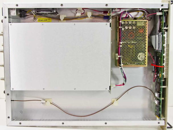 Scientific Atlanta D9380 PowerVu interior view – top cover removed showing internal power supply, wiring harness, and main PCB assembly