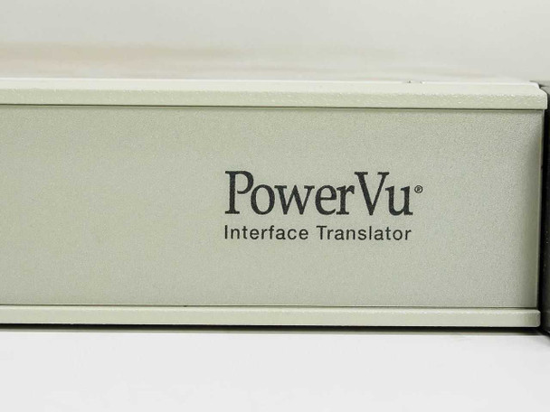 Scientific Atlanta D9260 PowerVu Interface Translator — right-side label close-up showing PowerVu Interface Translator branding