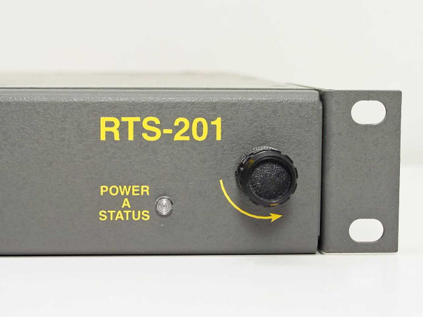 ISIS Group RTS-201 – close-up of right front panel showing model designation, Power A input, and Status LED