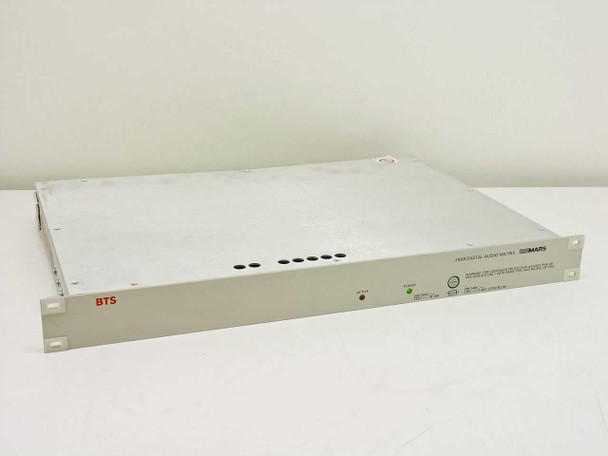 BTS Broadcast Television Systems BES-300 24x8 Digital Audio Matrix Switch — front panel view, 1U rackmount chassis with BTS logo