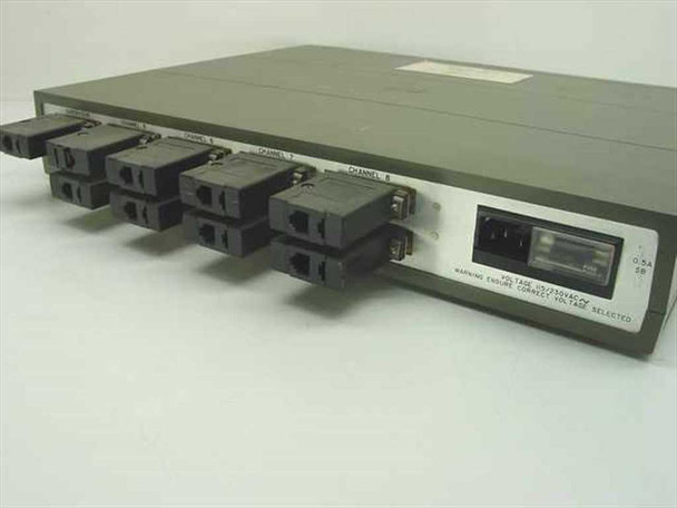 Honeywell DCX812 Case Rixon multiplexer rear panel showing 8 DB-style serial channel connectors and IEC AC power inlet