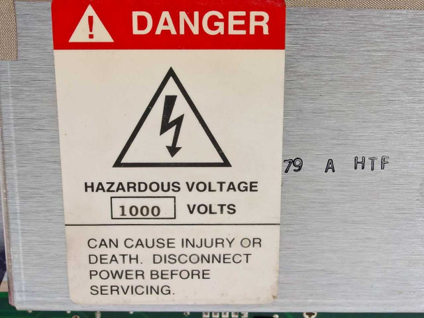 Ultrapointe 000276 PMT Preamp – hazardous voltage warning label showing 1000 Volts rating on shielded housing