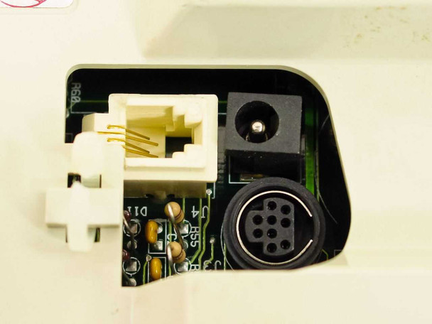 MagTek MICR Maxi 22120002 rear port panel showing PS/2 Mini-DIN connector and power jack