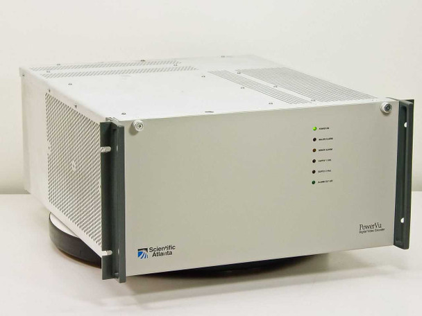 Scientific Atlanta D-9110 PowerVu Digital Video Encoder – front panel view showing rack ears and status LEDs