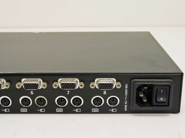 APW Wright Line CSW18 LMS KVM Switch – rear panel close-up of server ports 6-8 and IEC power switch