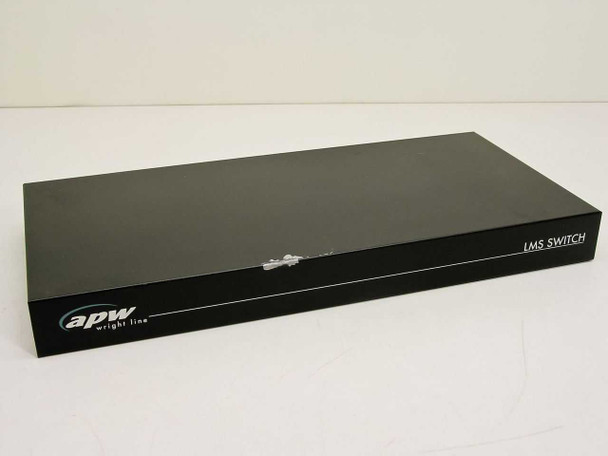 APW Wright Line CSW18 LMS KVM Switch – front panel and top view showing black 1U rackmount chassis
