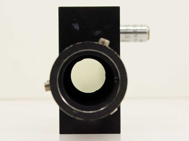 Zeiss Epiplan 10x objective — front-on view showing objective lens element centered in black barrel with set screws