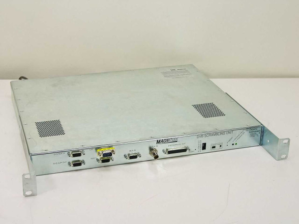 General Instrument Magnitude 00-410809-01 DVB Scrambling Unit – front panel view showing MAGNITUDE label, DB-9 ports, and rack ears