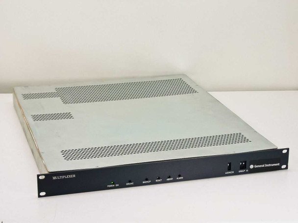 General Instrument 410691-02 Magnitude MPEG Multiplexer – front panel and full chassis view, 1U rackmount